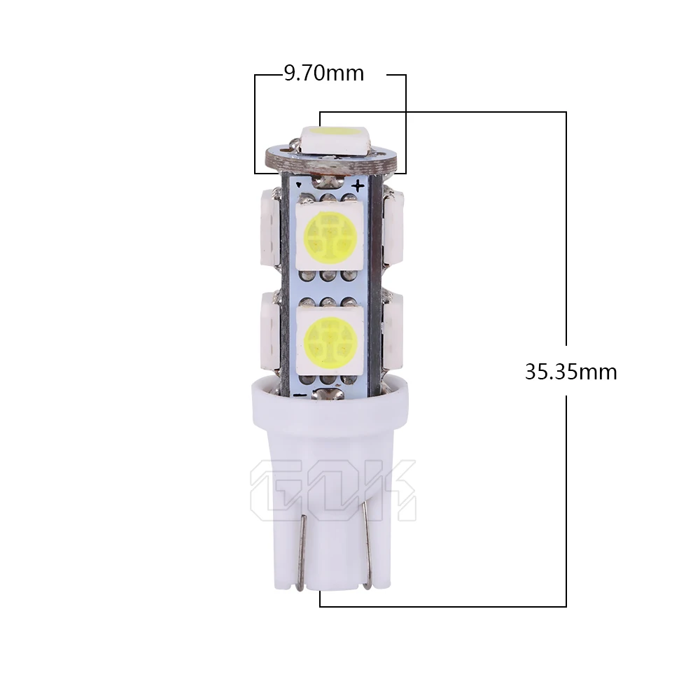 100 шт. Авто T10 светодиодный 9SMD светодиодный 5050 автомобиля t10 194 168 192 W5W светодиодный свет t10 9 светодиодный автомобильные лампы автомобиля Клин Парковка потолочный плафон