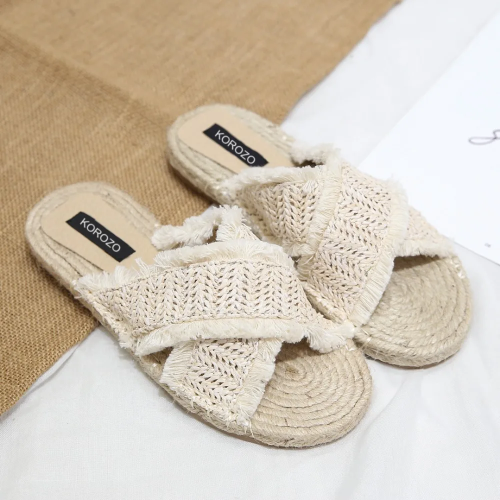 straw slippers