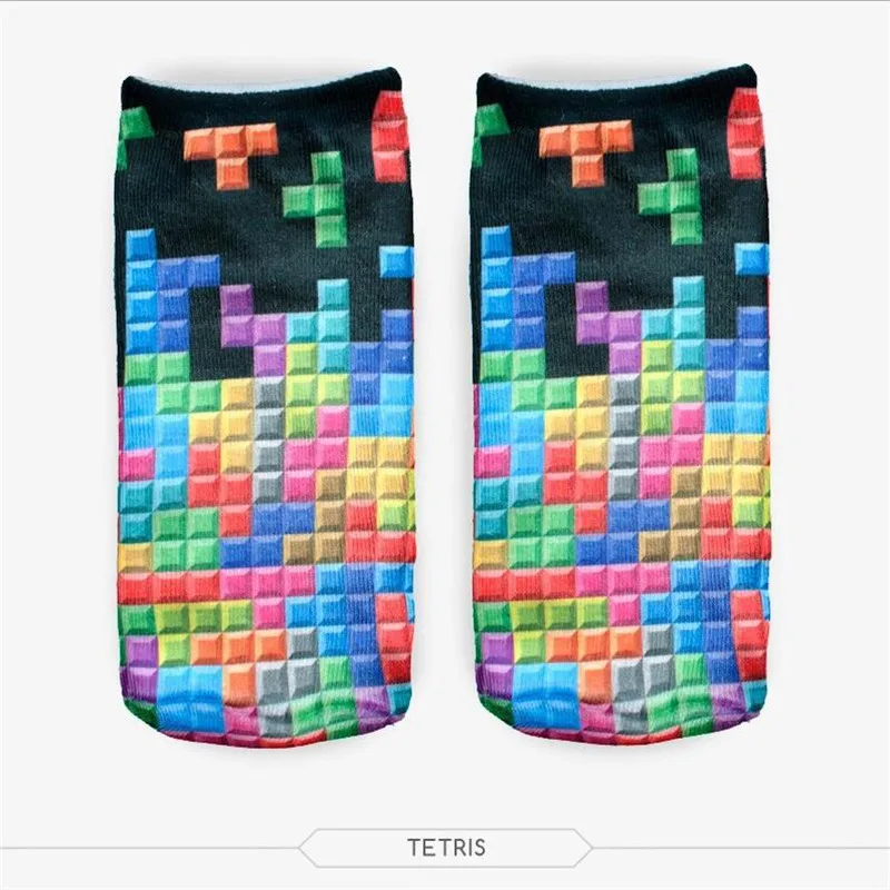 Multiple Colors 3D Socks Women Ostrich Tetris Different Patterns Hot