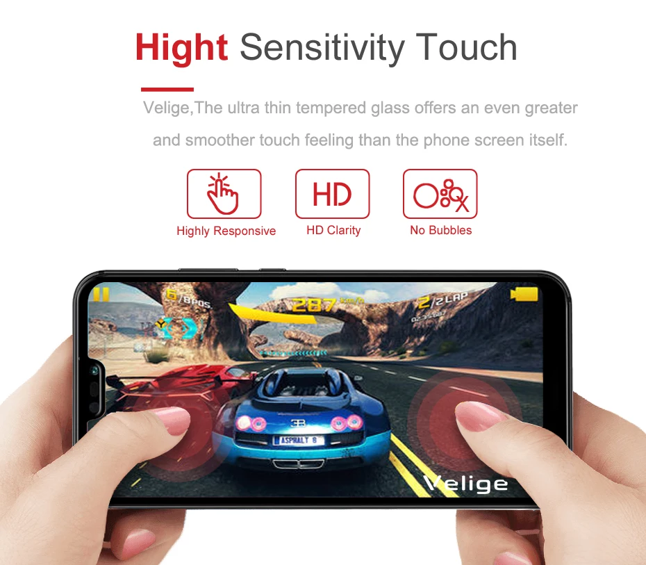Velige Full Cover Tempered Glass for Huawei P20 Lite P20Lite Huaweip20 Lite Screen Protector Real 2.5D Anti-Scratch Glass Film (11)