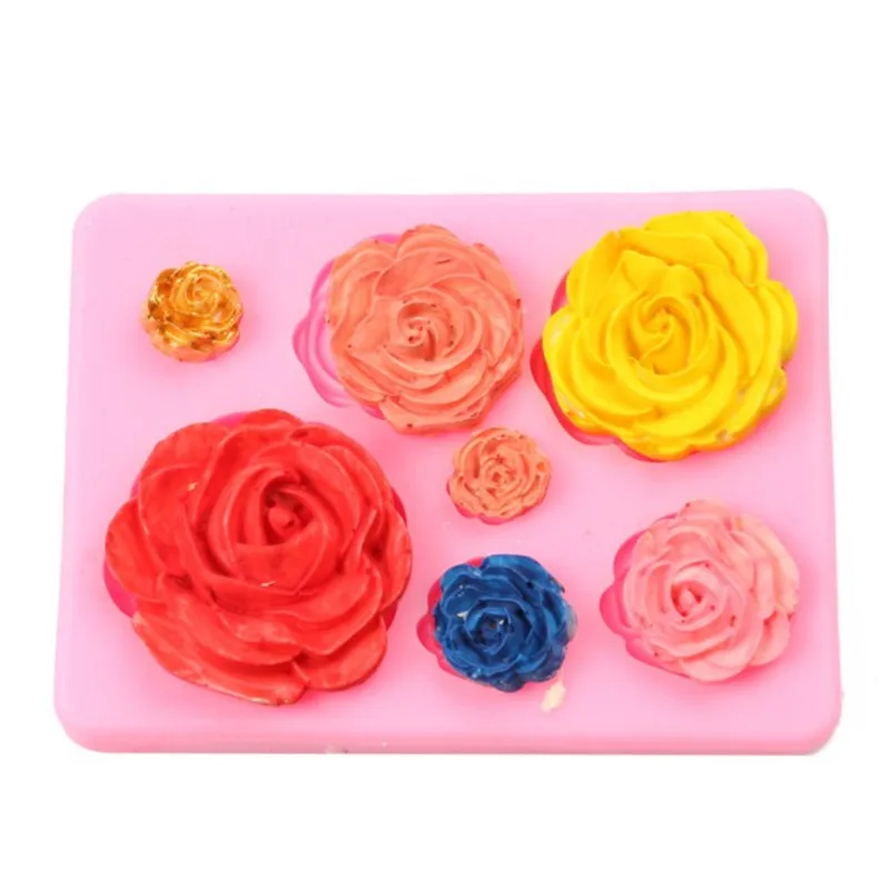 

Rose Flowers silicone mold Cake Chocolate Mold wedding Cake Decorating Tools Fondant Sugarcraft Cake Mold