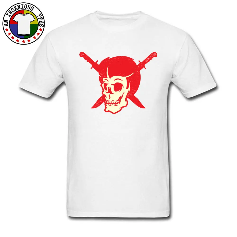 Skull and Dagger All Cotton Male Short Sleeve Tops Shirts Comics Summer Top T-shirts Slim Fit Clothing Shirt Slim Fit O-Neck Skull and Dagger white