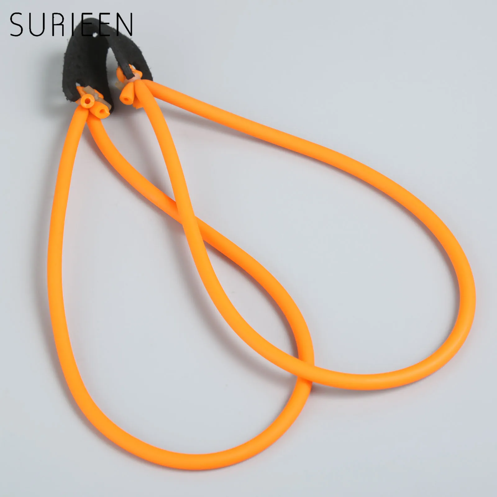 SURIEEN 4-Strip Practical Slingshot Rubber Band Resilient Rubber Tube Catapult Elastic Bungee Slingshots Replacement Orange 1842