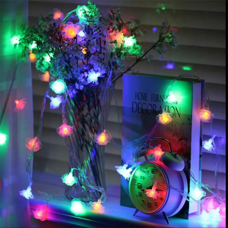 28LED Christmas light indoor 5M Fashion Holiday Lighting Rose Flower led string lights Party Christmas Decoration 28LED Christmas light indoor 5M Fashion Holiday Lighting Rose Flower led string lights Party Christmas Decoration