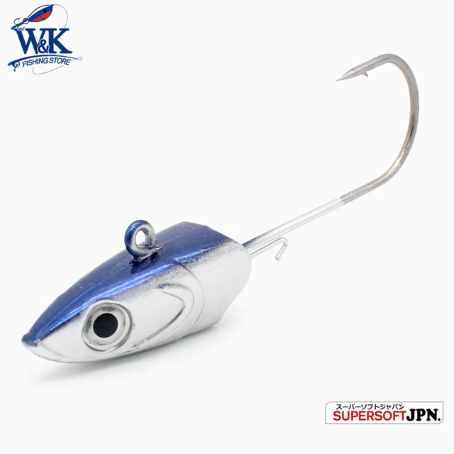 WK Strong 8/0 90g and 6/0 60g Jig Hooks Big Jig Head for Soft