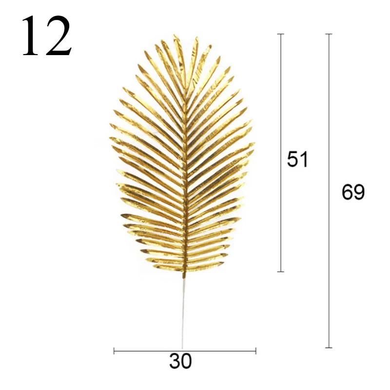 1 шт., искусственные растения монстера, пластиковые длинные золотые листья эвкалипта, украшения для дома и сада, аксессуары, декор для фотографии, листья - Цвет: 12
