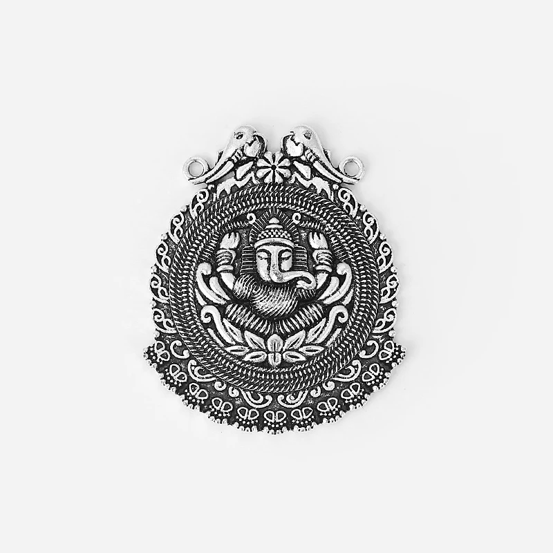 

2pcs Antique Silver Large Ganesha Elephant Buddha Pendant Dounle Elephant Head Nose Charms For Necklace Making Findings 57x48mm