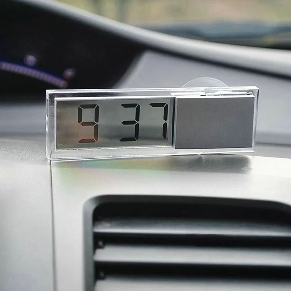 Автомобильные цифровые электронные часы, смонтированные на приборной панели ветрового стекла ЖК-дисплей присоска наклейка на присоске авто аксессуары для интерьера