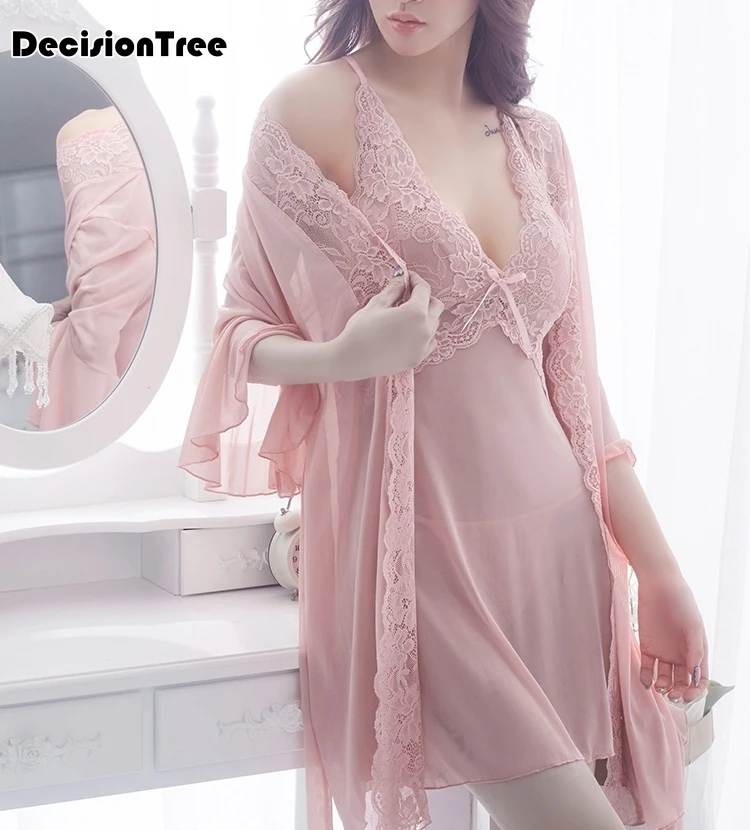 

2019 summer women sexy lingerie erotic costumes lace sleepwear nightgown + g string bodydoll underwear sleepwear nightgowns