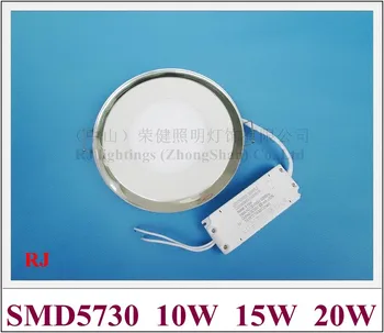 

two color glass aluminum LED panel light lamp recessed flat LED ceiling light SMD5730 10W 15W 20W AC85V-265V round/square