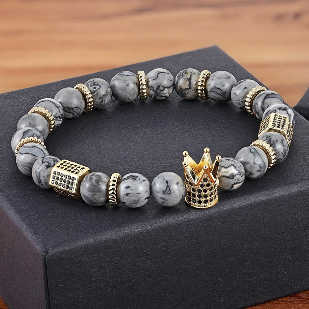 Marble Gray Stretch Bracelet