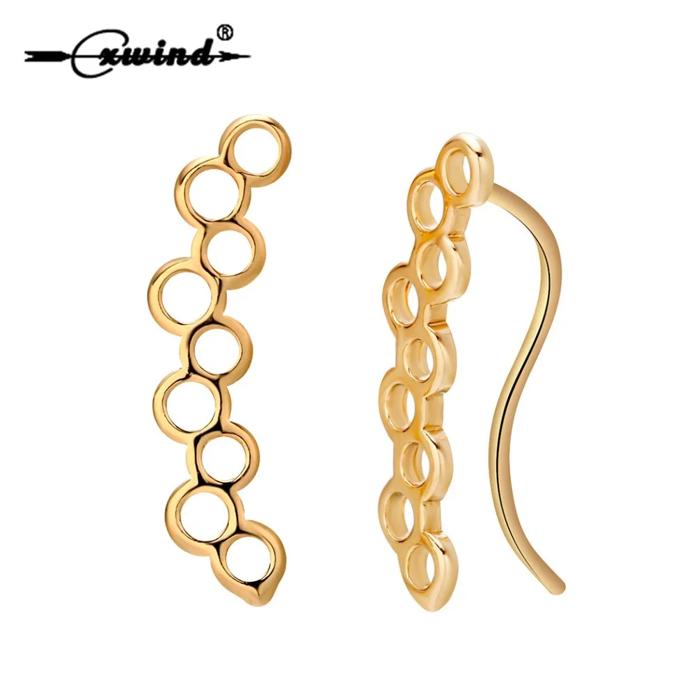 Cxwind Tiny Geometric Round Bee Hive Earrings for Women Girl Hollow Honeycomb Shape Earring Bridesmaid Wholesale Accessories