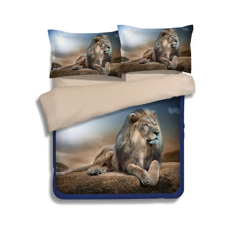 Lions Animal 3D Printed Comforter Bedding Sets Twin Full Queen King