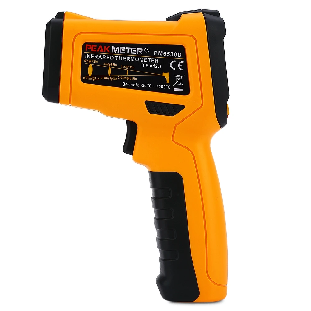 PEAKMETER PM6530D Digital Infrared Thermometer -50~800 Handheld LCD Display Temperature gauge Gun IRT K-type Ambient UV Light |