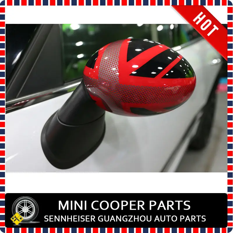Red Union Jack Style Side Mirror Cover-4