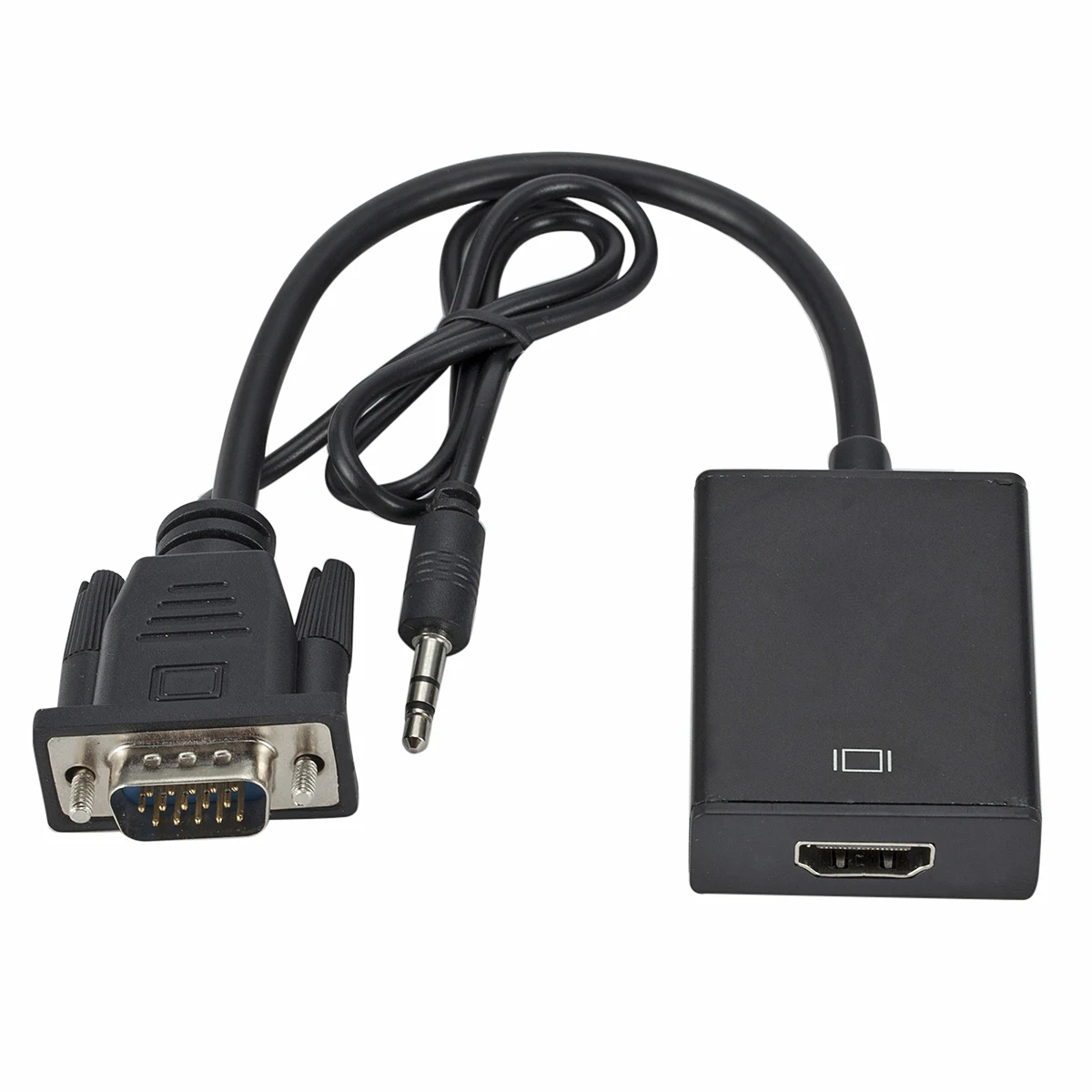 VGA Мужской к HDMI Женский конвертер Кабель-адаптер с аудио выходом 1080P VGA HDMI адаптер для ПК ноутбука к HDTV проектор r10 - Цвет: Черный