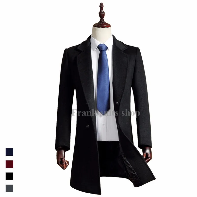

2017 Custom made New arrival Fashion Man Solid Wool Jackets Man Brief Elegant Wool Blends Outerwear Coat Male Warm Jackets