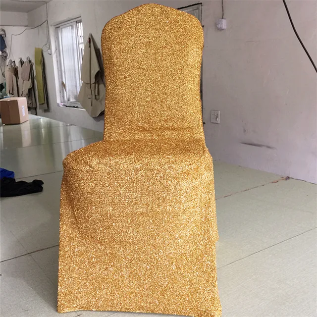 Golden Chair Covers Elastic Banquet Hotel Wedding Golden Chair Covers Elastic Banquet Hotel Wedding Sprinkle Dotted Silver Set
