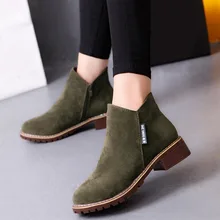 2019 Lady Women Suede Leather Upper Ankle Boots Short Martin Boot Chunky Heels Female Army Green Side Zipper Medium Heel Shoes цена 2019 Lady Women Suede Leather Upper Ankle Boots Short Martin Boot Chunky Heels Female Army Green Side Zipper Medium Heel Shoes цены онлайн