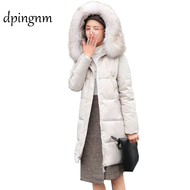 

Fashion Autumn Warm Winter Jackets Women Fur Collar Long Parka Plus Size lapel Casual Cotton Womens Outwear Park 2524c