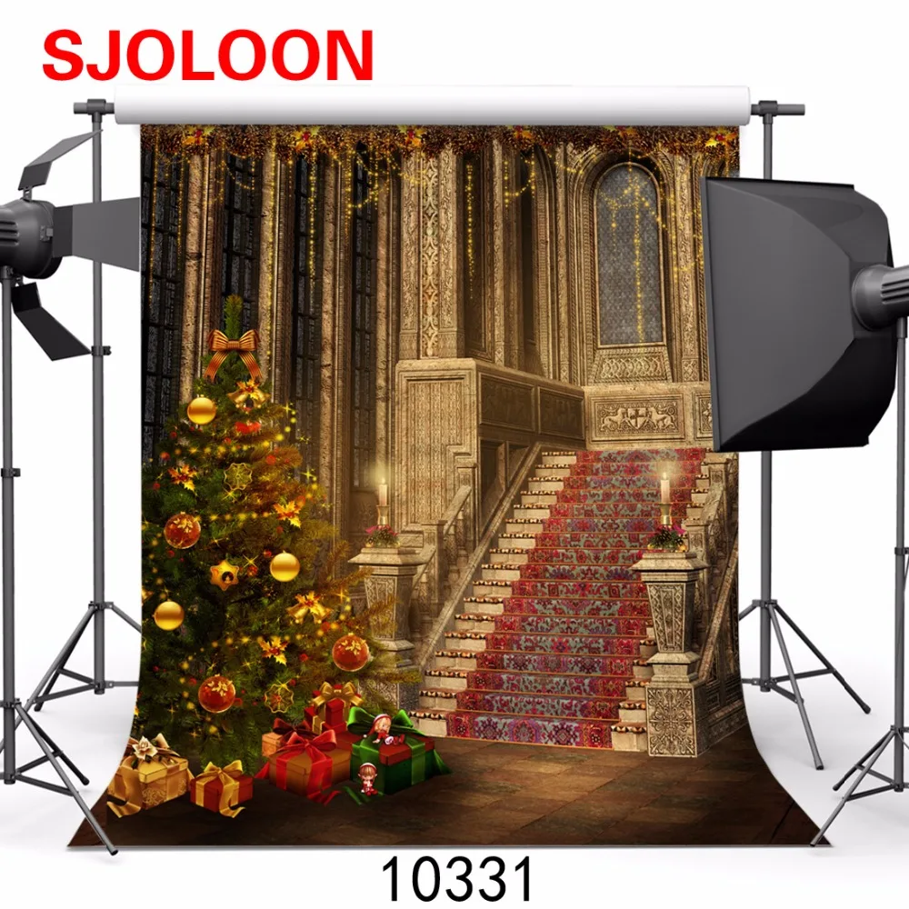 SJOLOON Christmas backdrops photography Photography-studio-backdrop Fond studio photo vinyle Backgrounds christmas 3X3m photography backdrops christmas indoor christmas atmosphere 5x7ft 1 5x2 2m studio photo backdrop zj