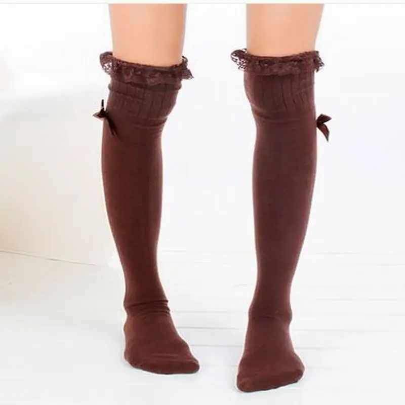 Женские хлопковые носки выше колена с бантом|thigh high socks|high socksthigh |
