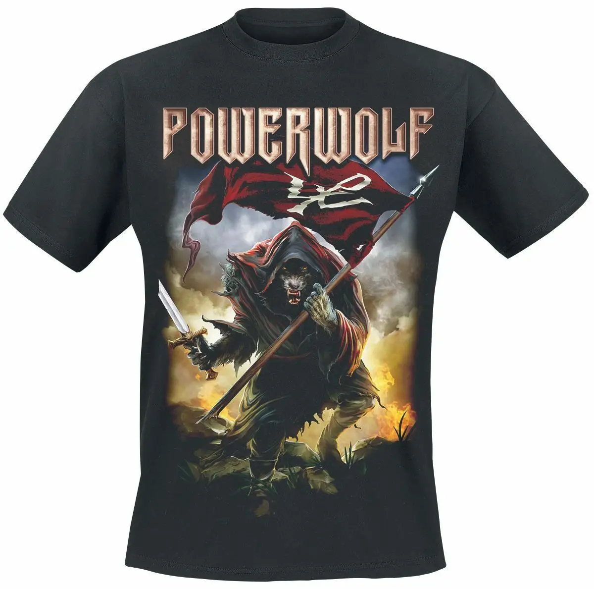 

Powerwolf Wolf Warrior T-Shirt Black Different Colours High Quality 100% T Shirt Men Summer Casual Cool O-Neck Tops Tee