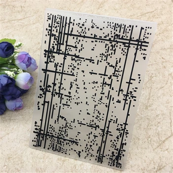 

PLASTIC EMBOSSING FOLDER dots line rain abstract code DIY scrapbook album card packing decoration cutting dies paper craft