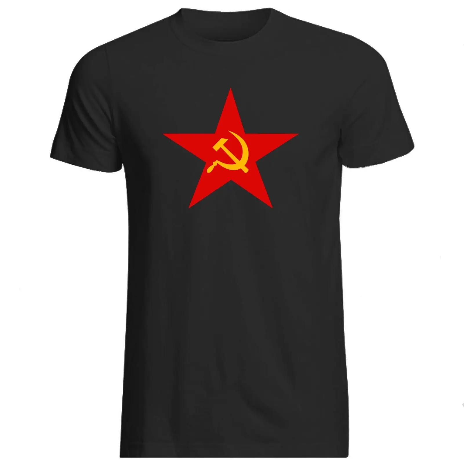 Летние мужские футболки из 100% хлопка летние с Советской звездой/молотом серпом