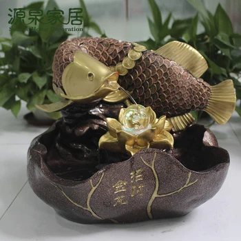 

Lucky Gold Dragon Flowing Water Fountain Humidifier