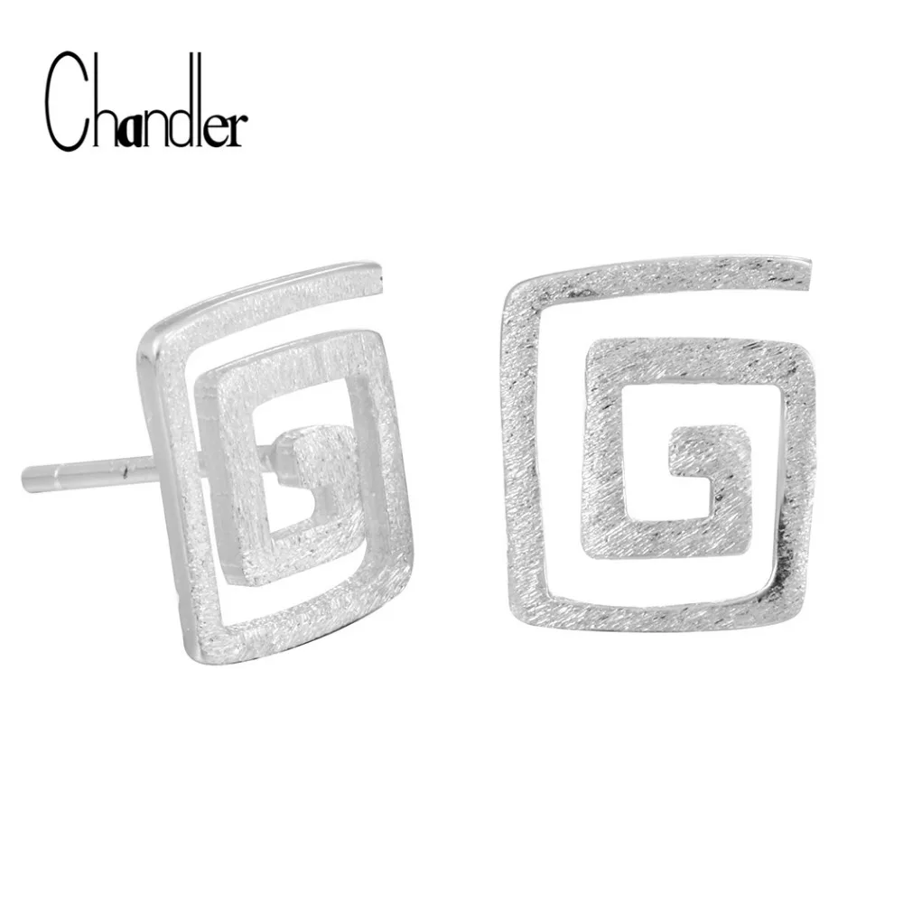 2017 New Geometrical Hollow Square Stud Earrings Line G Letter Studs Homme Jewelry For Women Simple Punk Anti-allergy Pin Bijoux