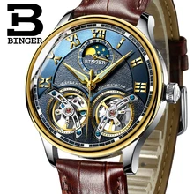 2017 New Mechanical Men Watches Binger Role Luxury Brand Skeleton Wrist Sapphire Waterproof Watch Men Clock Male reloj hombre