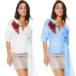 Для женщин Блузки для малышек Мода 2017 г. Для женщин S летние топы с короткими рукавами Повседневная Блузка свободно Chiffion Рубашки для