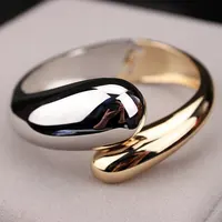 2019 Top Quality Fashion Bangles Gold Color Alloy Simple Wide Opened Bangles Snake Bracelet & Bangles For Women S1605 1