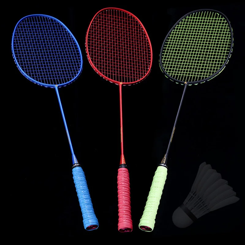 

1 Set Ultralight 6U Badminton Racket Professional Carbon Portable Free Grips Sports XR-Hot