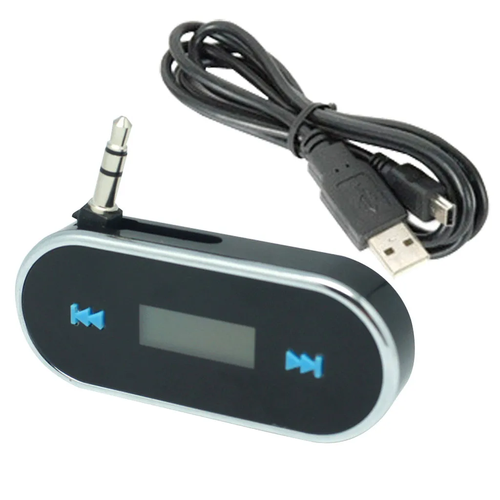 

Mini 3.5mm Car FM Transmitter Adapter Hand Free Cell Phone Audio Music To Stereo