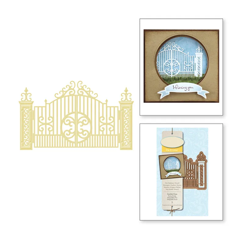 

GJCrafts Door Metal Cutting Dies Scrapbooking Gate Craft Dies Card Making Die Cuts DIY Album Stencil New Iron Gate Dies