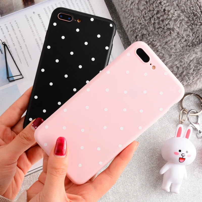 USLION Fashion Wine Red Wave Point Phone Case For iPhone 7 Plus Dots Soft TPU Cases Back Cover For iPhone7 Plus (24)