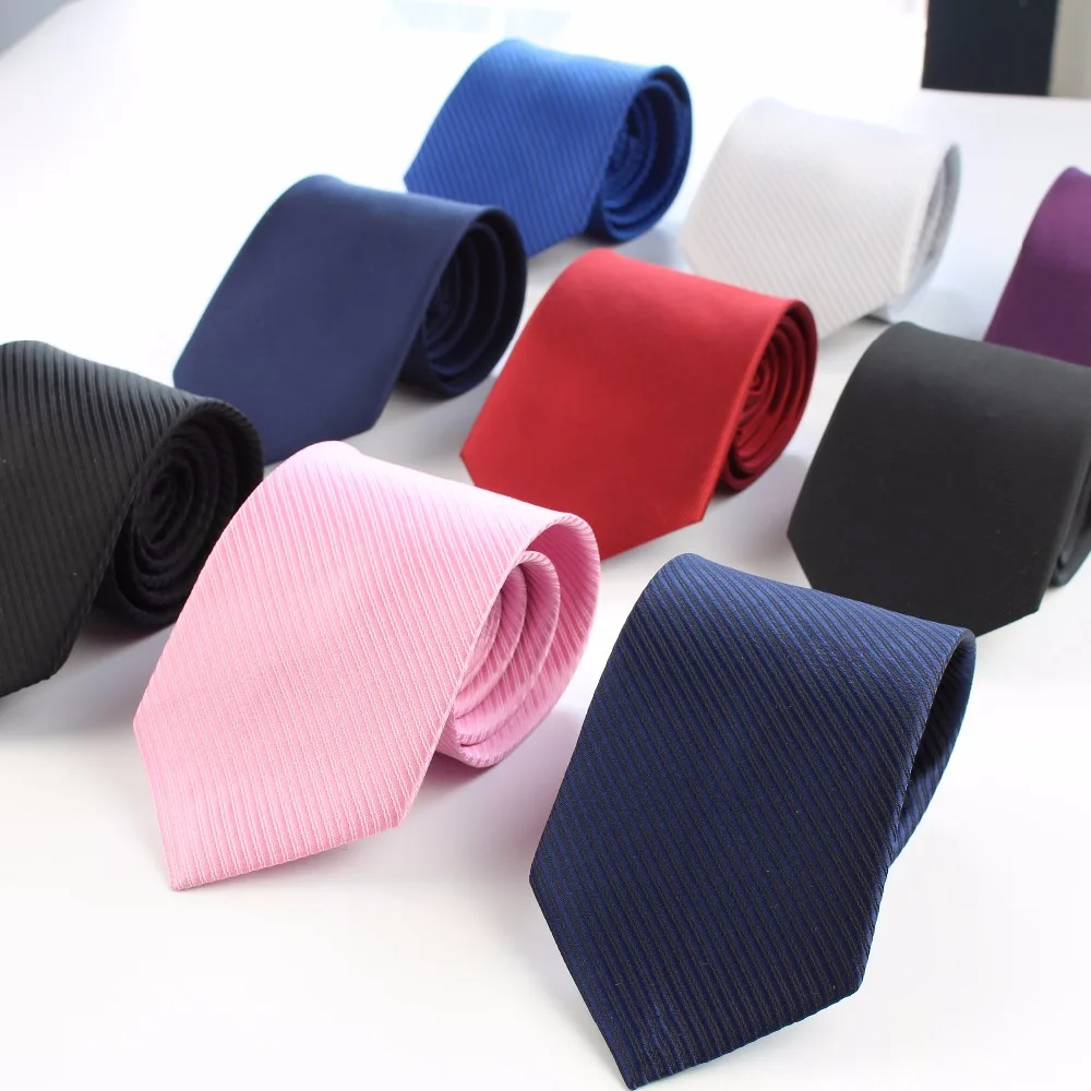 

Mens Business Tie Formal Striped Solid Color Jacquard Wedding Necktie 8CM Classic Corbata Neckwear Gravata