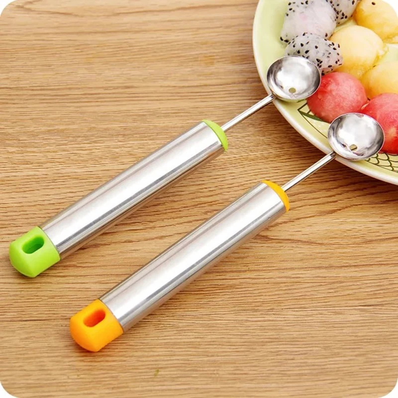 Stainless Steel Ice Cream Dig Ball Scoop Spoon Baller DIY Assorted Cold Dishes Tool Watermelon Melon Fruit Spoon Kitchen Gadgets