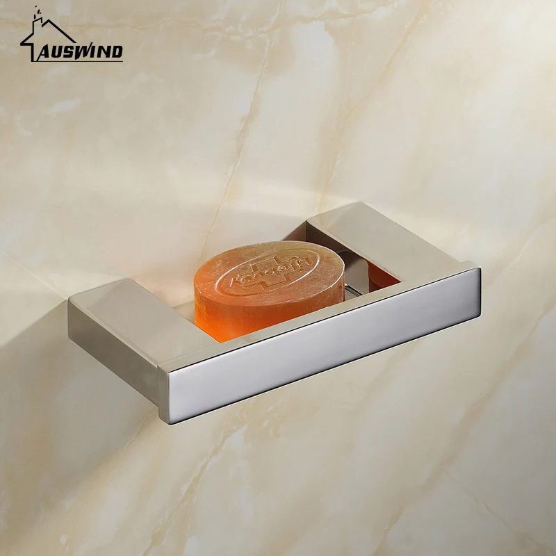 

Sus304 Stainless Steel Silver Smooth Mirror Solid Square Modern Bathroom Soap Dish Set Bathroom Soap Dish Holder