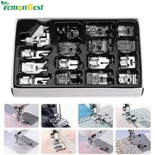 16 шт. аксессуары для бытовой швейной машины набор прижимных лапок для ног Набор ободков для ног запасные части с коробкой для Brother Singer Janome