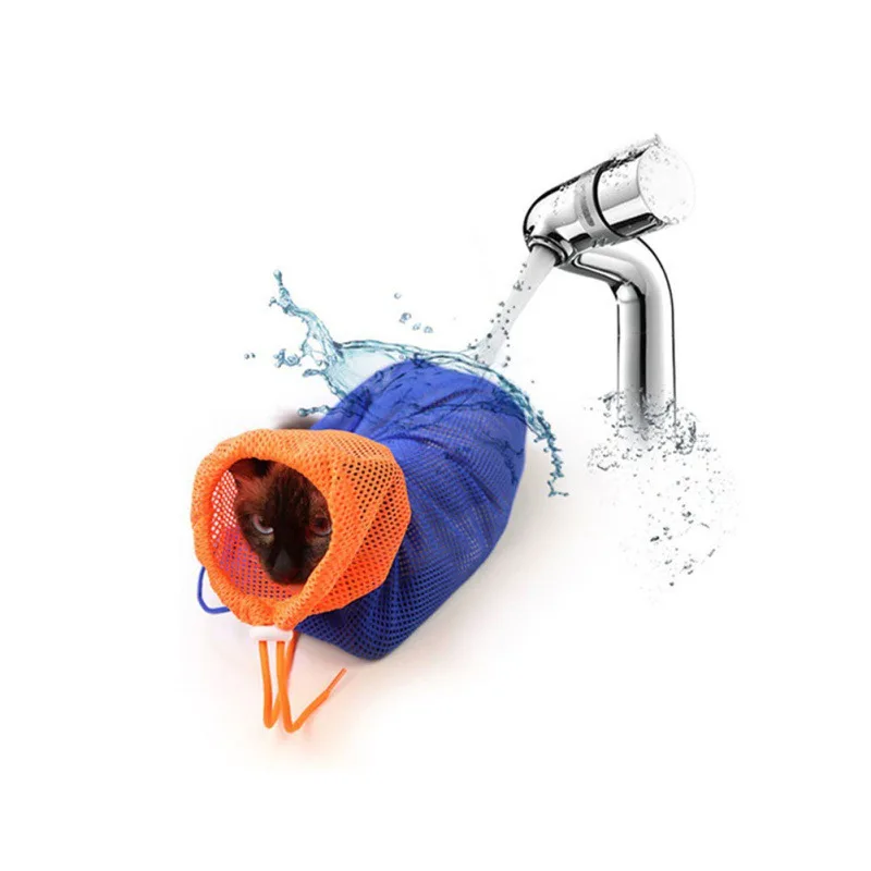 

Mesh Cat Grooming Bath Bag Cats Adjustable Washing Bags For Pet Bathing Nail Trimming Injecting Anti Scratch Bite Restraint