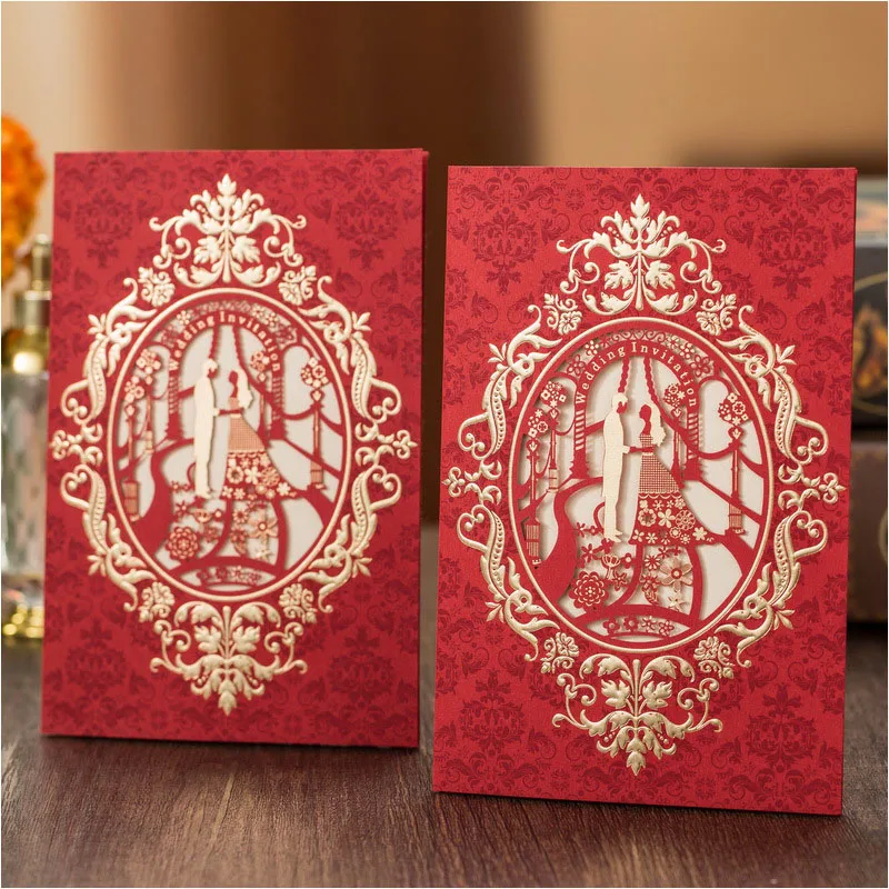 Red Laser Cut Wedding Invitations 10