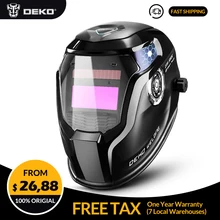 DEKO Солнечная энергия авто затемнение сварочный шлем w/широкий диапазон тени 9-13 Сменные линзы батареи MIG MMA Сварочная маска