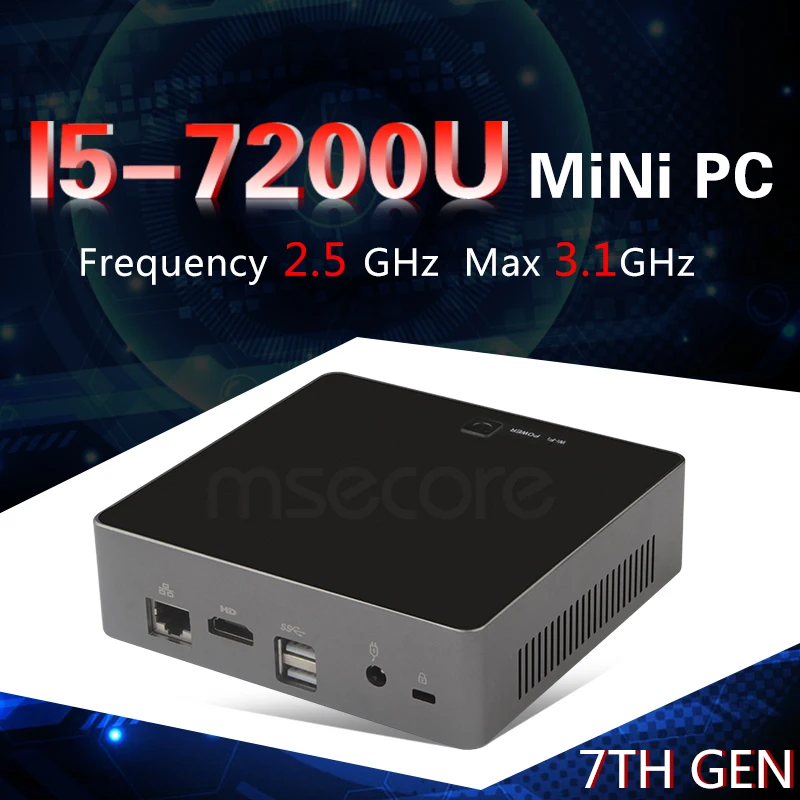 Intel 7th Gen Core i5 7200U Mini PC Windows 10 Desktop Computer NUC Nettop barebone system