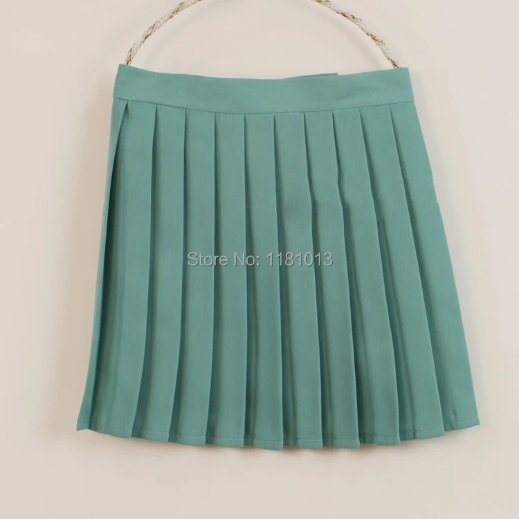 Японский JK macarons плиссированные форменная юбка школьная форма юбка с завышенной талией, плотная цветная юбка зеленого цвета