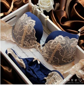 Underclothes Brand Underwear Women Bras B C cup Lingerie set With Brief  Sexy Lingerie Lace Embroidery Bra Sets Bowknot Bras