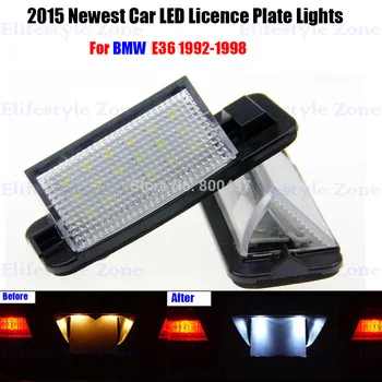 2 x LED Number License Plate Lamps OBC Error Free 18 LED For BMW E36 318 320 323 325 328 M3