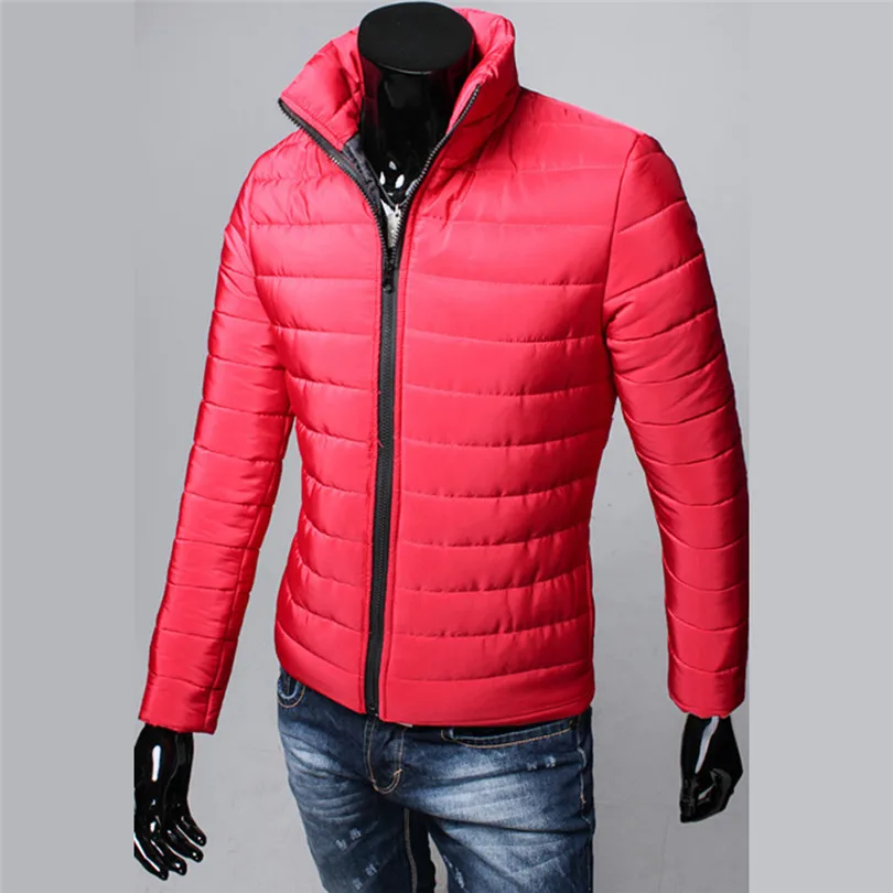 Men Winter Autumn Jacket Casual Keep Warm Stand Collar Coats Slim Long Sleve Zipper Jacket Top Coat Male Outwear Coat #4M28 (3)